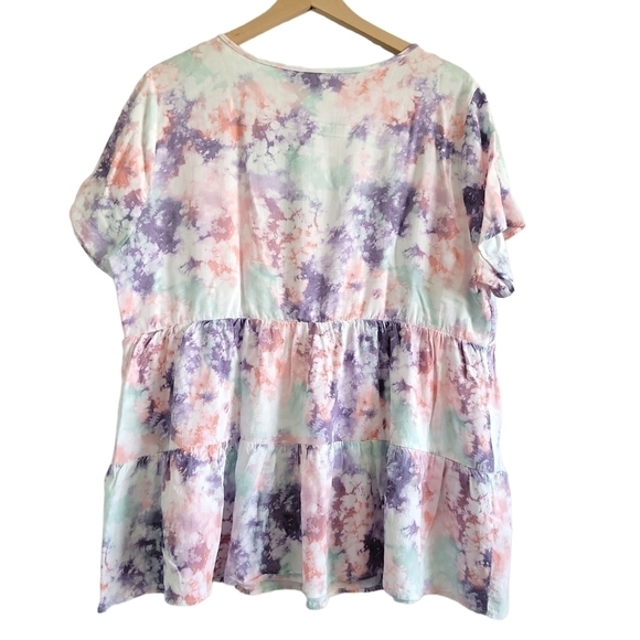 TORRID BABYDOLL RAYON SLUB TIE-FRONT TOP SIZE 1 - Picture 7 of 12